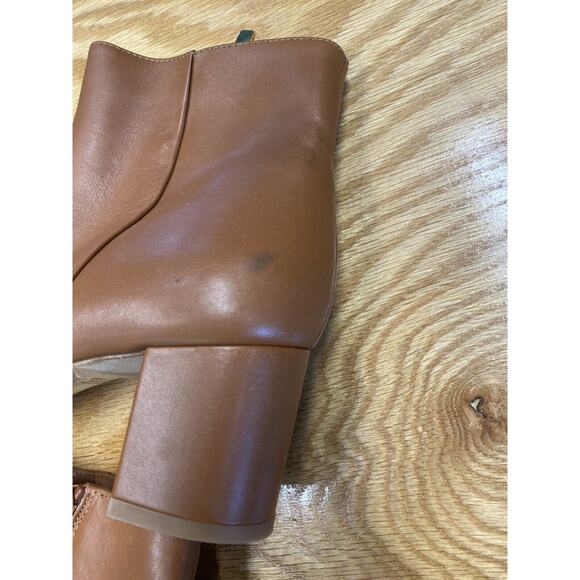 L\'agence Ankle Boots Women\'s 9 Brown Leather Block Heel Pointed Toe Bootie S33
